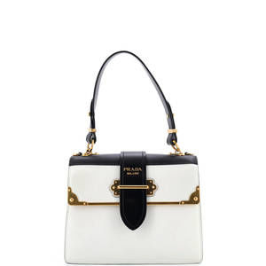 Prada Medium Cahier Convertible Shoulder Bag City Calf and Saffiano